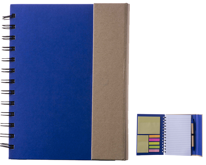 LIBRETA ECOLÓGICA CON ESPIRAL METÁLICO. C026